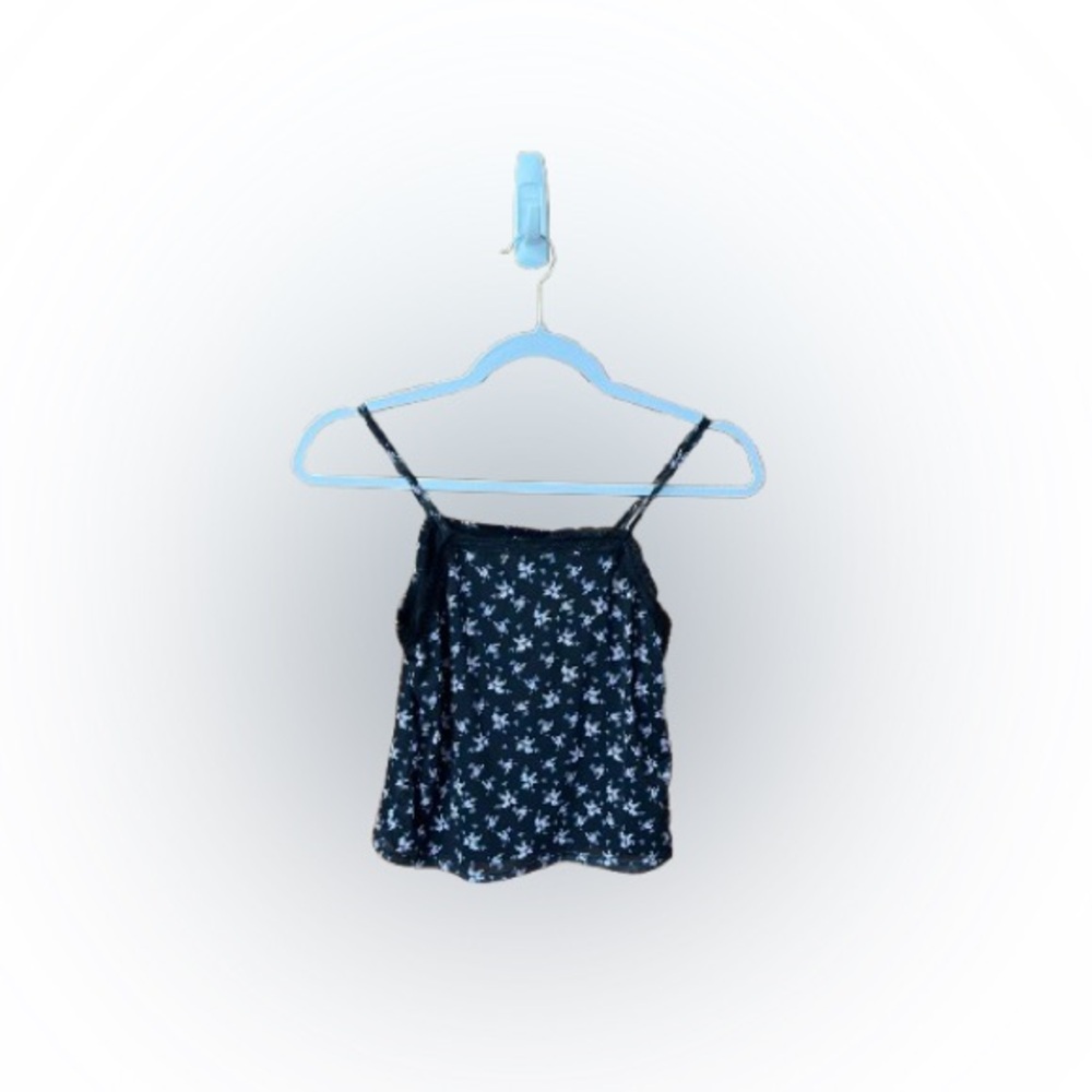 Self-Esteem Black Floral Mesh Tank Top
